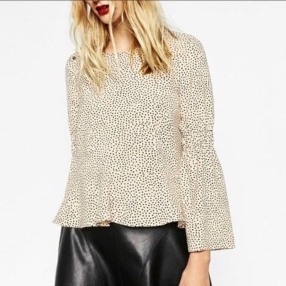 ZARA BASIC COLLECTION Bell Sleeves Peplum …